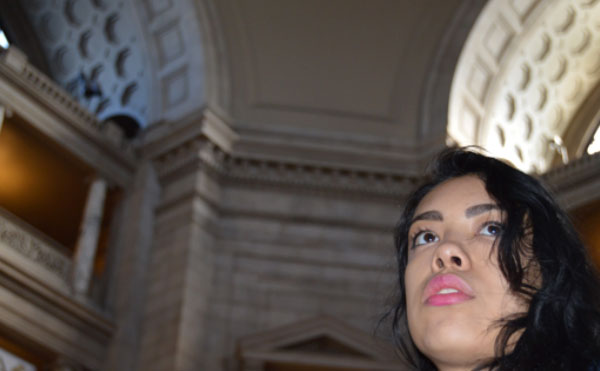 High school competitor, Noheli Guardado Zamarripa, at the Smithsonian National Museum of Natural History, 2018.