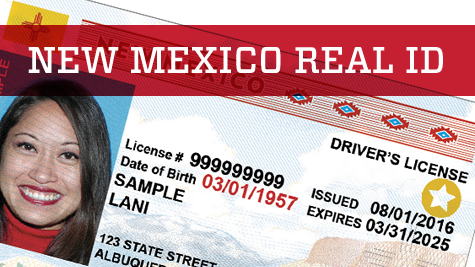 NM Real ID Sample