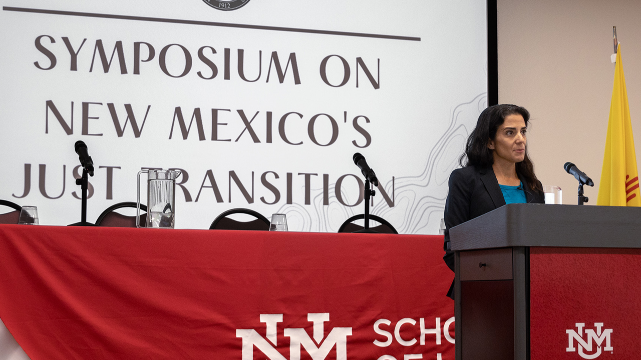 grand challenges speaker at podium during community symposium